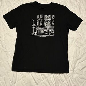 Old Navy Black Tee with White NYC Graphic